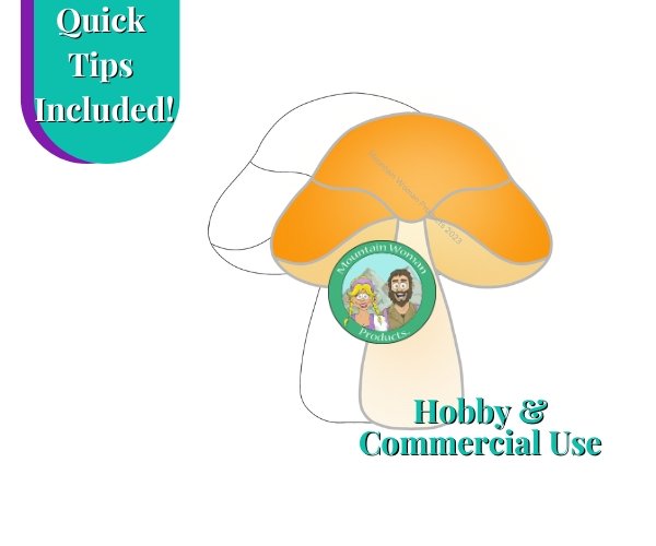 mushroom stained glass pattern orange and off white suncatcher Mountain Woman Products