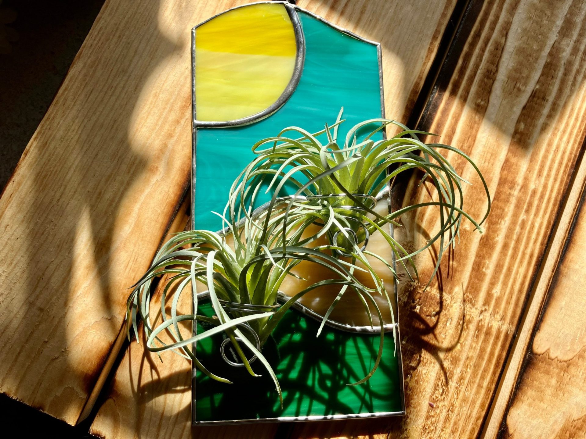 Double Air Plant Holder Stained Glass Lead Free - Image 4