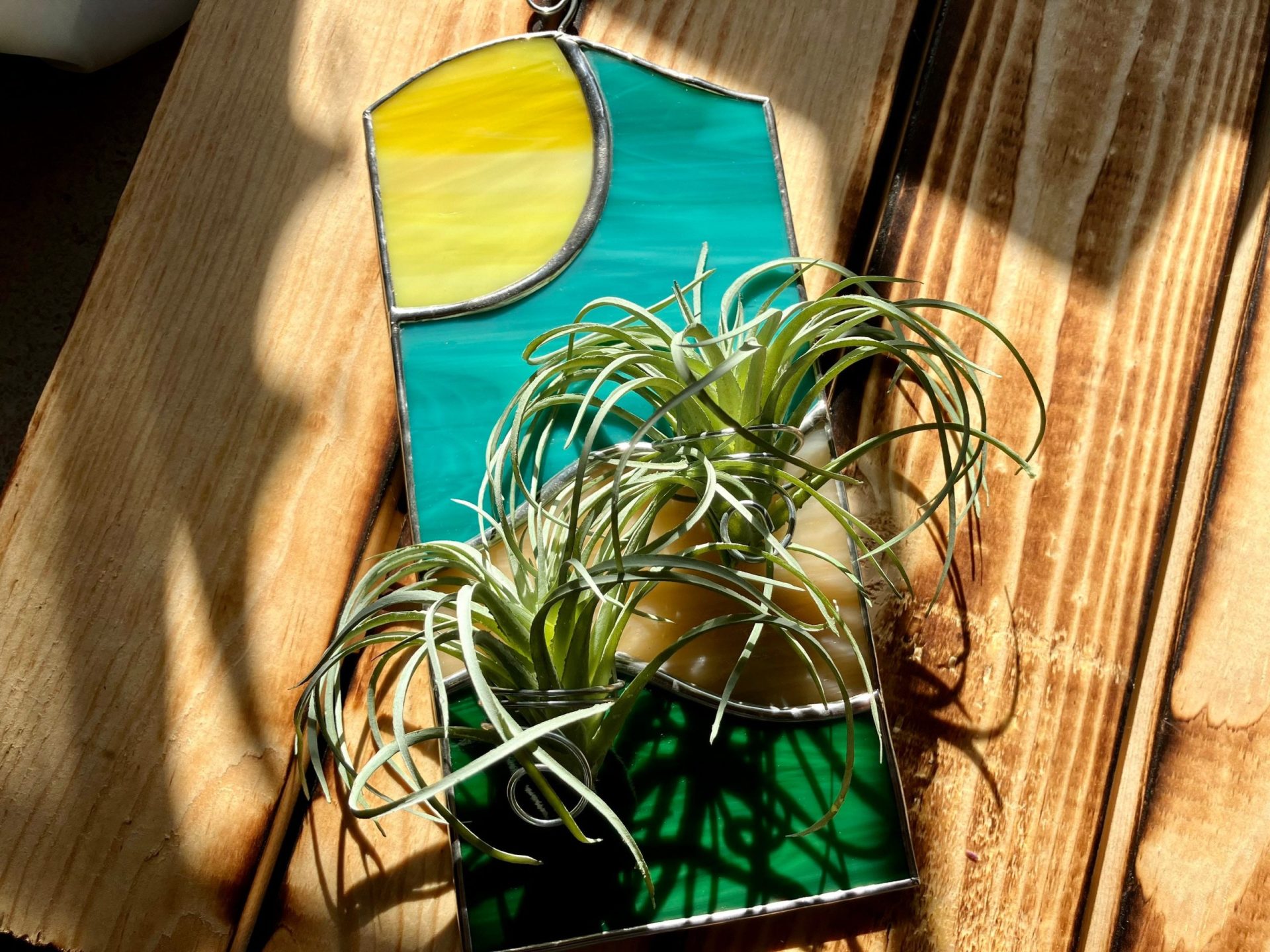 Double Air Plant Holder Stained Glass Lead Free - Image 5