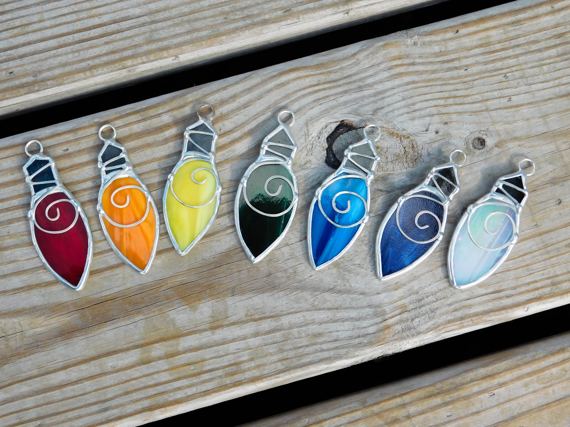 Christmas Light Bulb Ornaments Set of 7 - Image 5