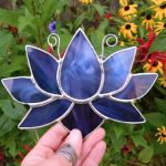 purple lotus flower lead free stained glass mountain woman products