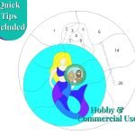 Mermaid in the Ocean Stained Glass Pattern with blue fins and blonde hair Mountain Woman Products