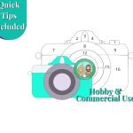 Retro Vintage Camera Stained Glass Pattern 50s style Aqua colored Mountain Woman Products
