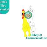 Rubber Chicken Stained Glass Pattern Yellow and Red Mountain Woman Products