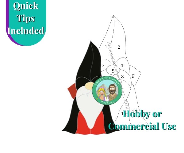 Vampire Gnome Halloween Stained Glass Pattern