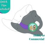 Witch Hat Pattern for Stained Glass Commercial Use grey hat with purple band Mountain Woman Products