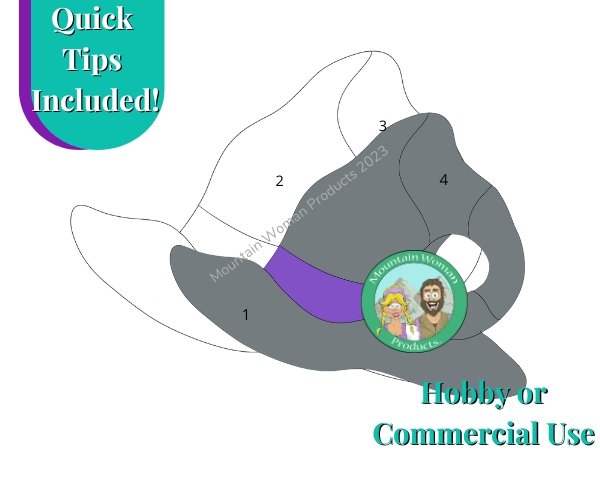 Witch Hat Pattern for Stained Glass Commercial Use grey hat with purple band Mountain Woman Products