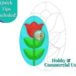 Tulip Oval Stained Glass Pattern Mountain Woman Products