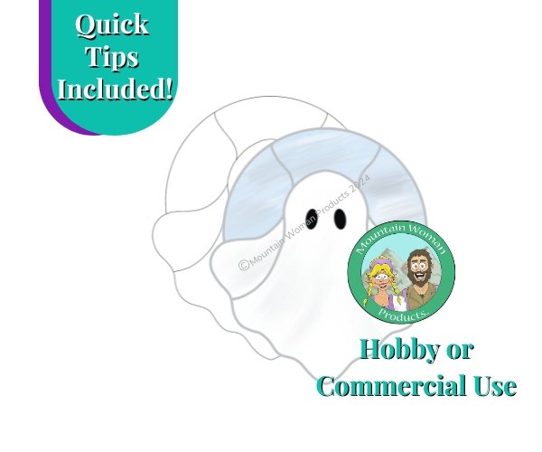 ghost and moon halloween stained glass pattern Mountain Woman Products