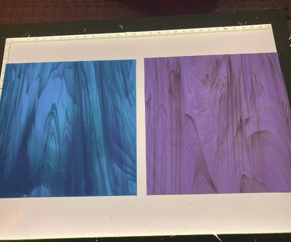 Blue Purple Oceanside Stained Glass Sheets Beginner Pack Mountain Woman Products
