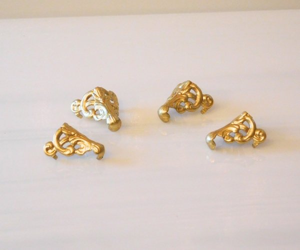 decorative brass feet for stained glass boxes Mountain Woman Products