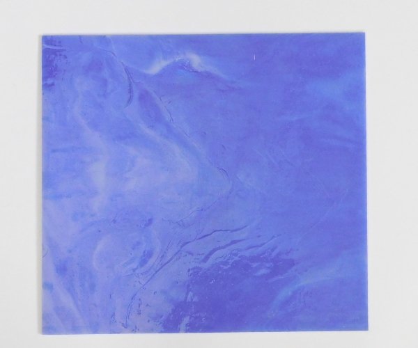 Designer Iridized Blue White Clear Stained Glass Sheet back side Mountain Woman Products
