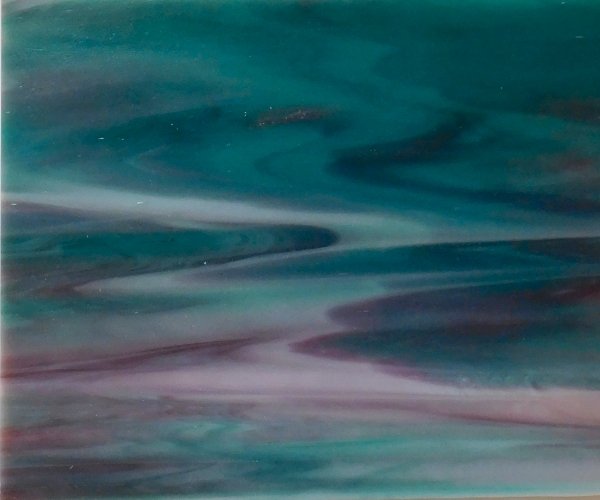 Wissmach Aqua Purple White Stained Glass Sheet Mountain Woman Products