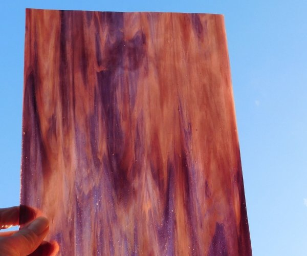 Wissmach Medium Dark Purple Mystic Stained Glass Sheet shining in the sunlight Mountain Woman Products