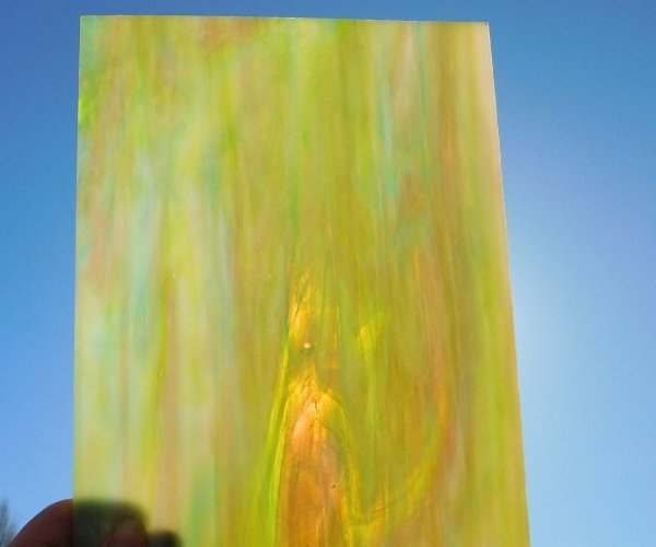 Wissmach Purple Yellow Green Blue & White Stained Glass Shining in the sunlight Mountain Woman Products