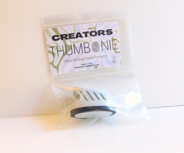 Creators Thumbonie Grinding Tool for stained glass in package Mountain Woman Products
