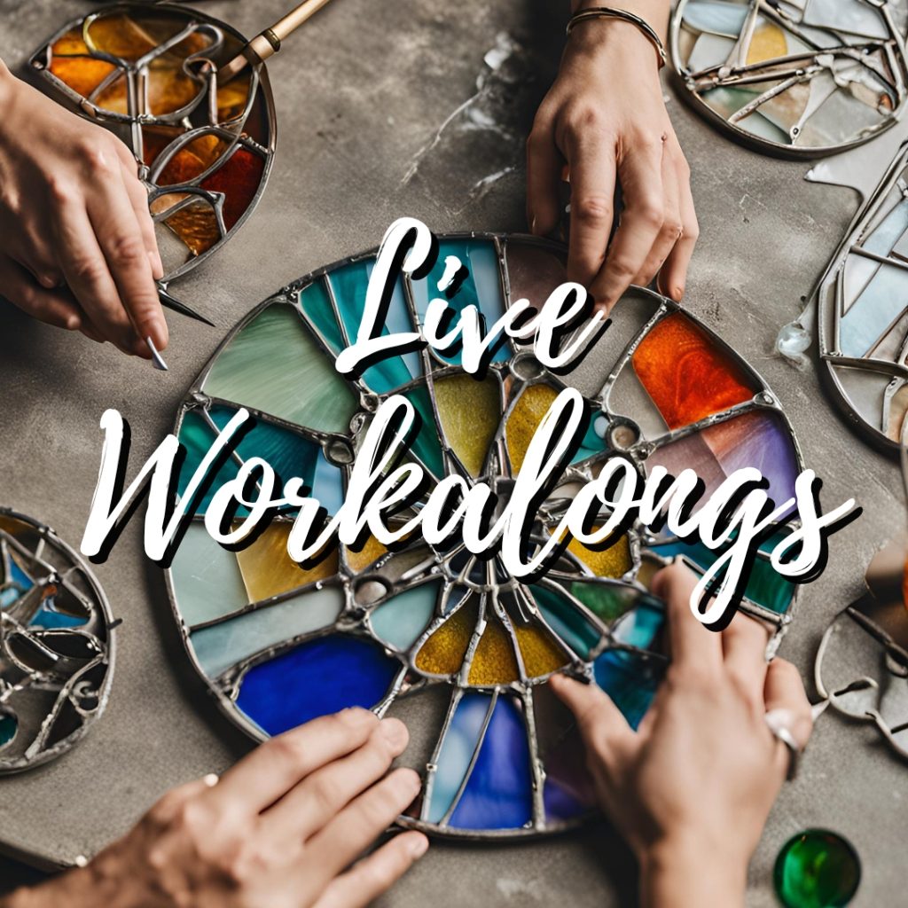 Stained glass workalongs people working on stained glass together Mountain Woman Products