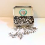 Aluminum metal push pins for stained glass in a tin Mountain Woman Products