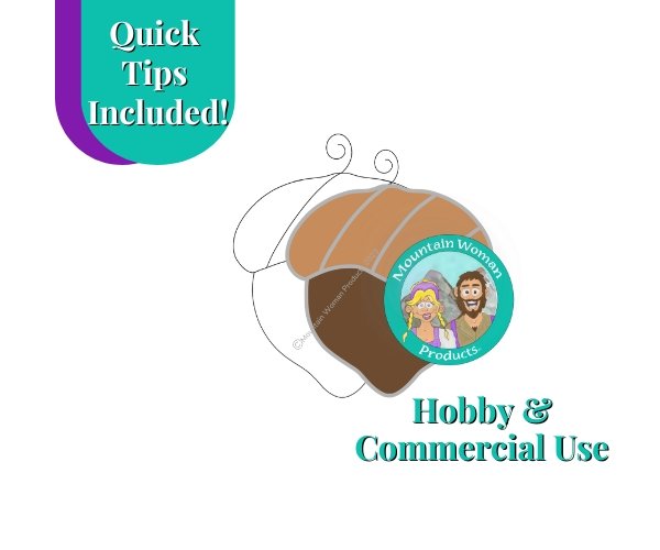Acorn Suncatcher Pattern with Dark brown acorn light tan cap Mountain Woman Products Commercial Use Pattern