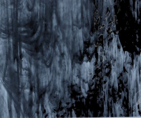 DG1049 Black Clear Streaky Stained Glass Sheet Closeup Mountain Woman Products