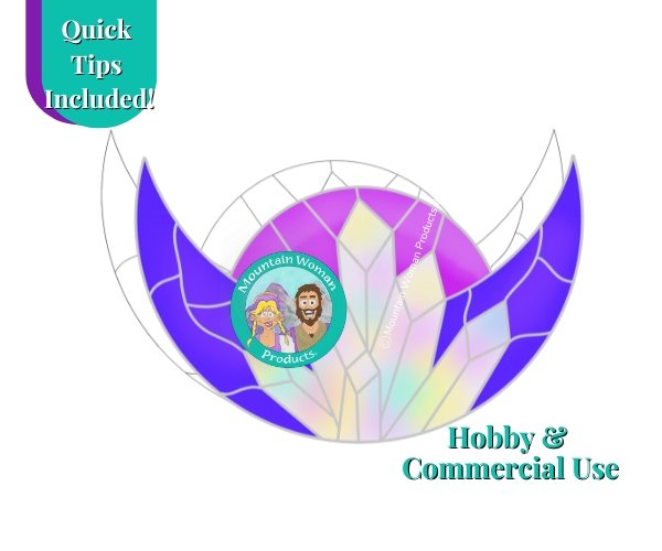 Crystal Crescent Moon Stained Glass Pattern