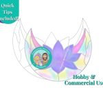 Lotus Moon Stained Glass Pattern with purple lotus and iridized moon Mountain Woman Products
