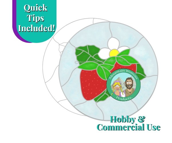Strawberries in a Circle Stained Glass Pattern Mountain Woman Products
