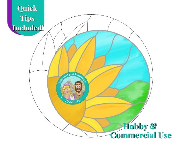 Sunflower Circle Stained Glass Pattern