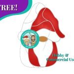 Simple Santa Gnome Stained Glass Pattern Free red hat with white trim white beard and red outfit Mountain Woman Products