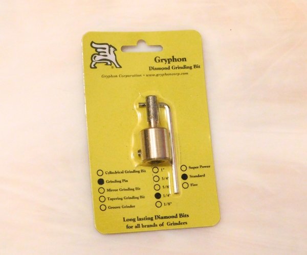 Gryphon Grinder Bit 1/4" standard grit in yellow packaging Mountain Woman Products