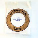 Edco 7/32" Copper Back copper foil tape in a clear bag with blue lettering in Mountain Woman Products studio
