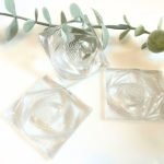 Clear Rosebuds for stained glass Kokomo with a plant Mountain Woman Products