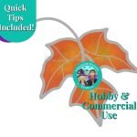 Dark orange Maple Leaf Stained Glass Pattern with wirework Mountain Woman Products