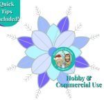 Christmas Winter Flower Snowflake Stained Glass Pattern with colored example in various shades of blues with spikey wirework mountain woman products