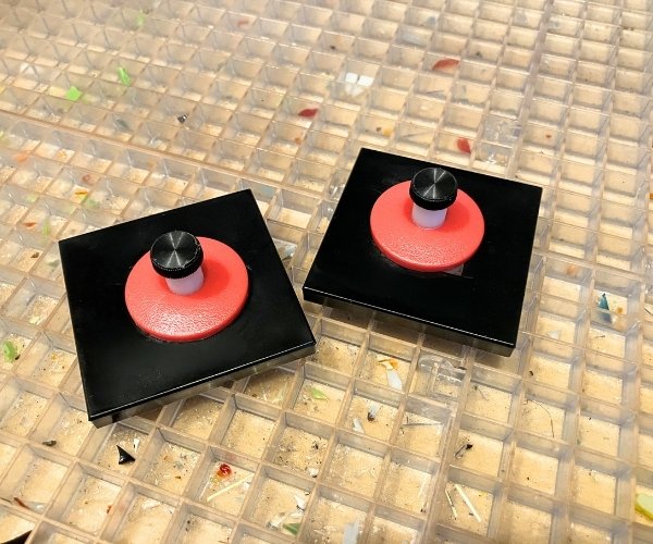 Creator's Omni Directional Stops for waffle grid black with red adjuster in Mountain Woman Products Studio