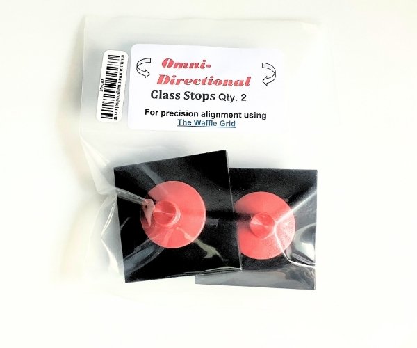 Creator's Omni Directional Stops for waffle grid black with red adjuster in package in Mountain Woman Products Studio